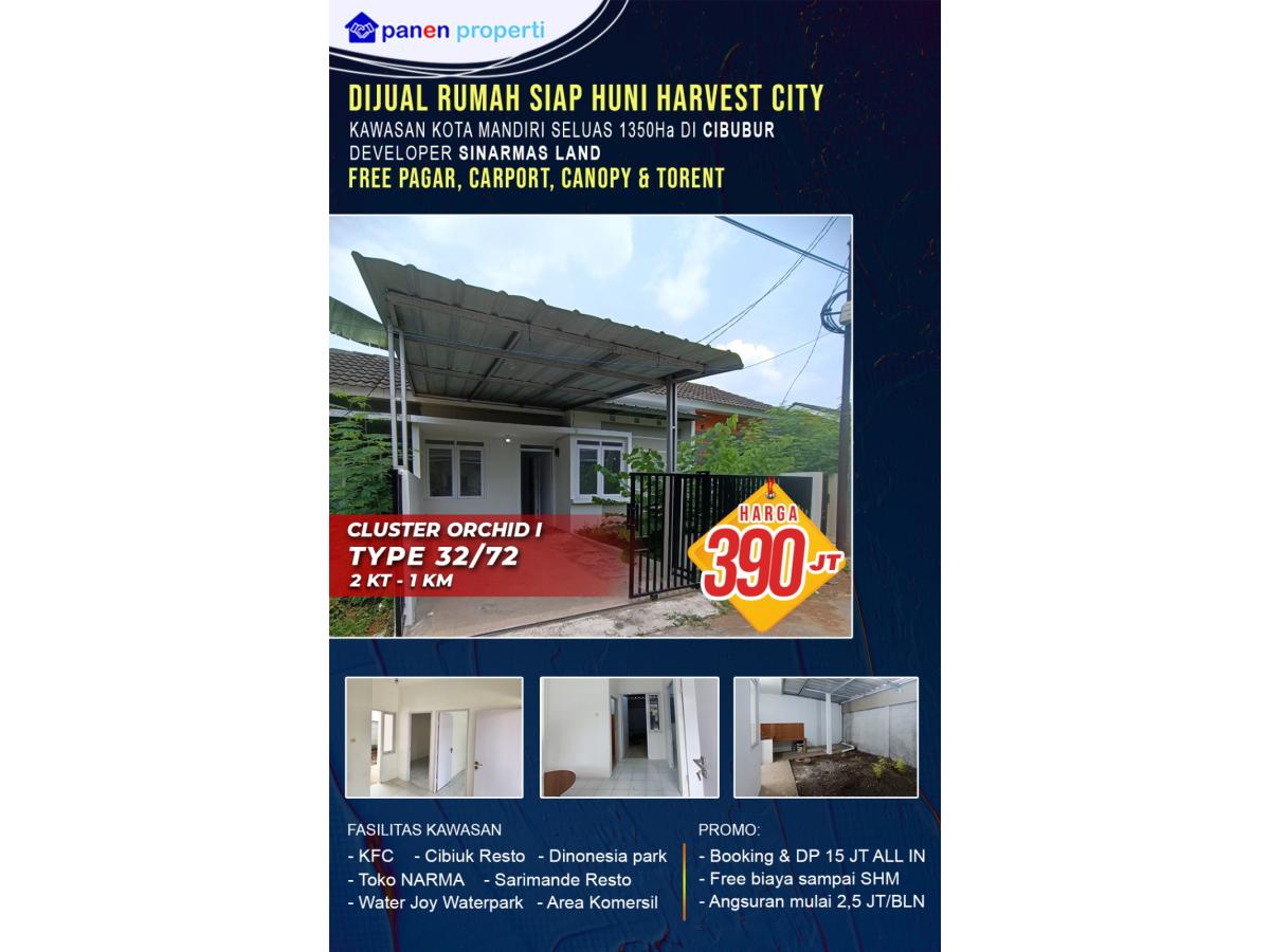 Jual Rumah Baru Renov Ready Siap Huni di Harvest City PR1978