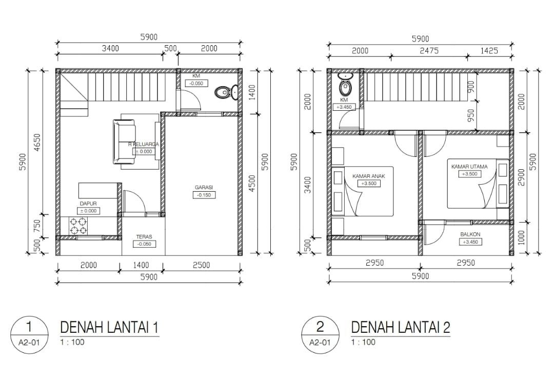 Rumah inden desain compact house di Condet Jakarta Timur