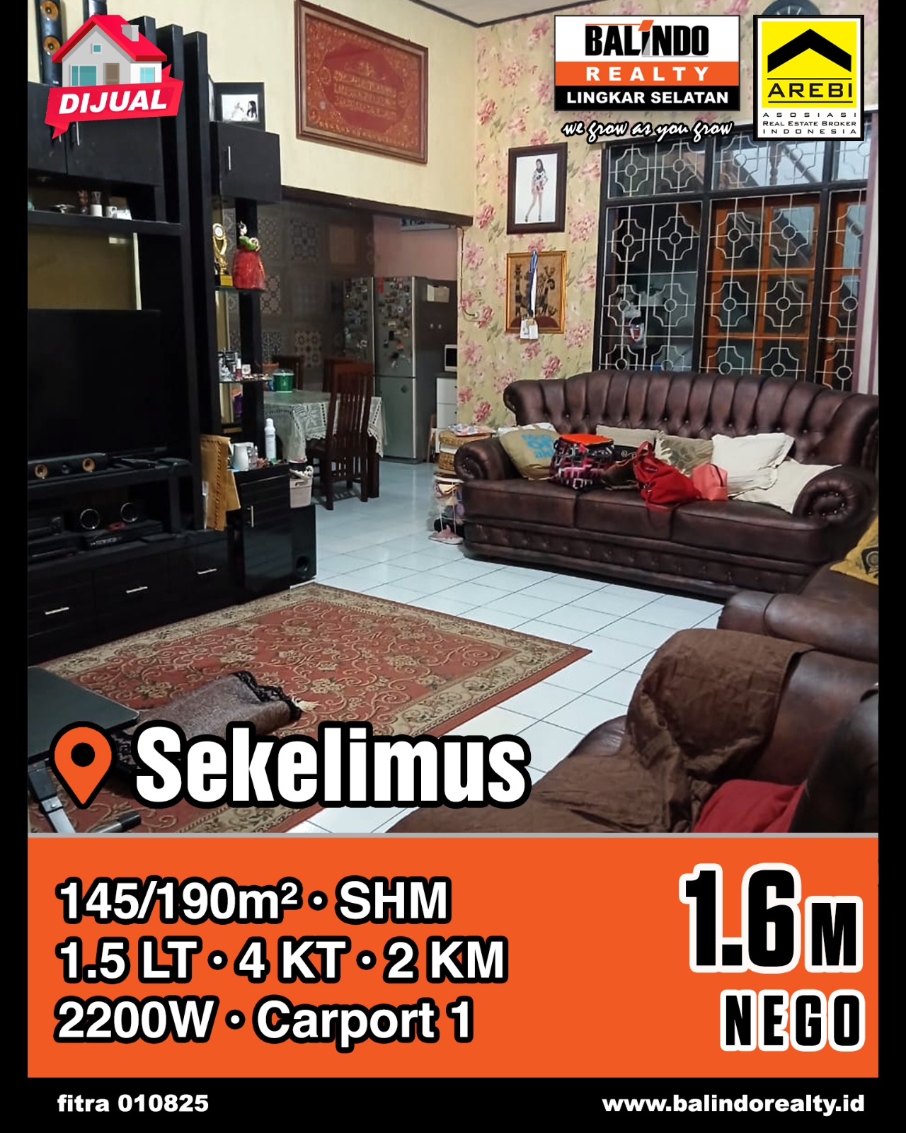 Dijual Rumah 1.5 Lantai Bagus dan Nyaman di Sekelimus