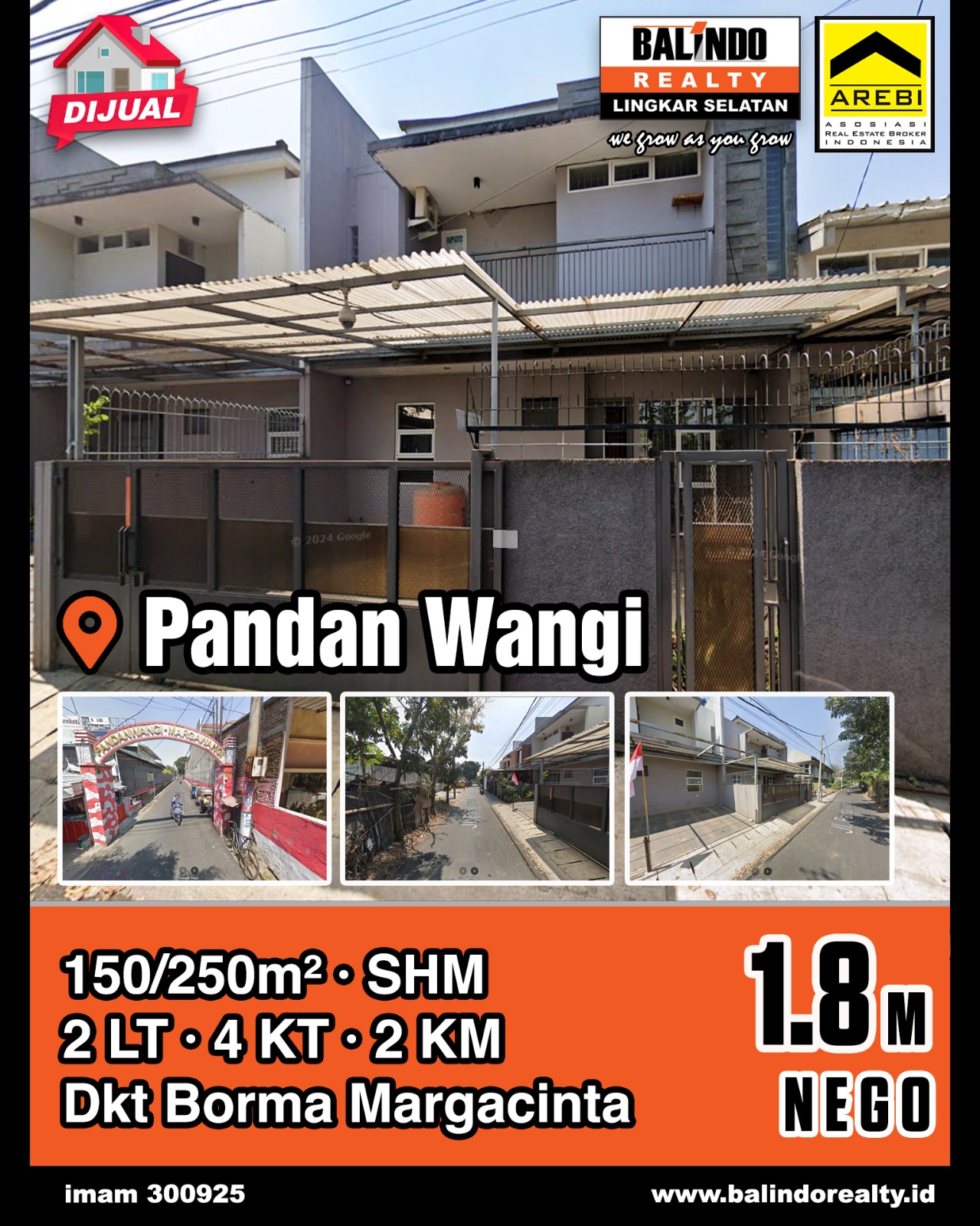 Dijual Rumah Nyaman Dekat Borma Margacinta di Pandan Wangi