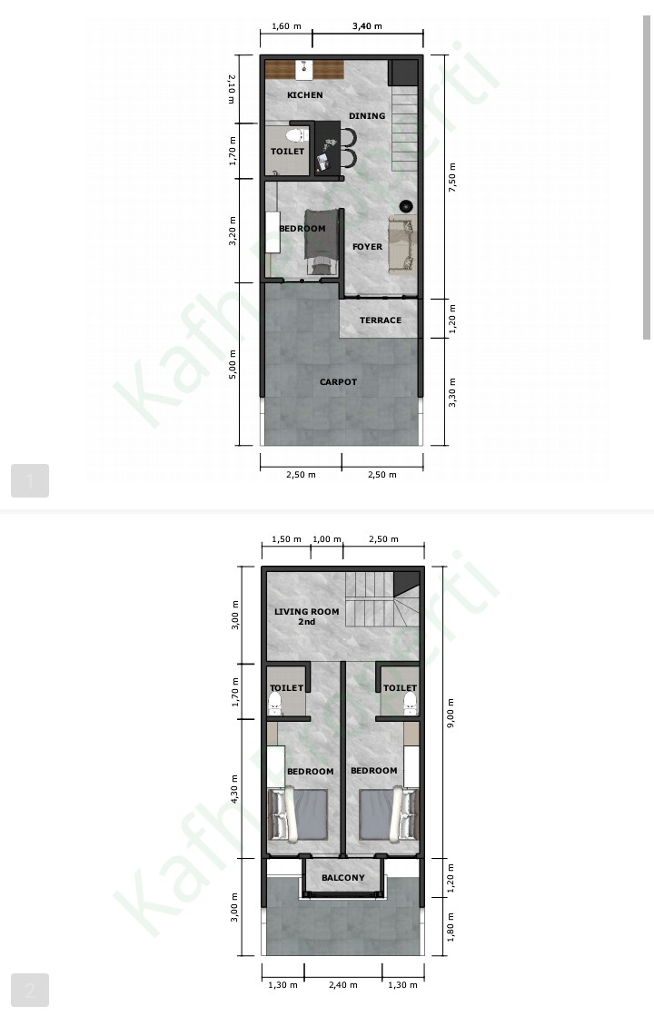 Rumah 2,5LT rooftop di Kebagusan Pasar Minggu Jakarta Selatan