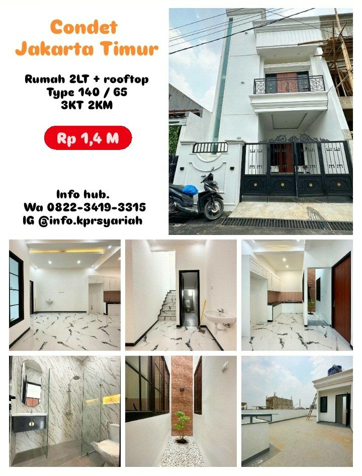 Rumah 2lantai 3kamar plus rooftop di Condet Jakarta Timur